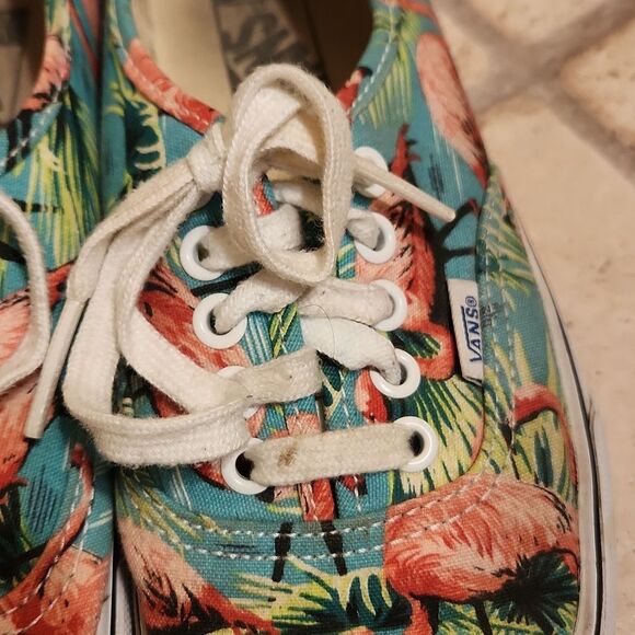 Vans Classic Skater Shoes Blue Green w/ Flamingos Men's 6.5 Women's 8 - Picture 4 of 8